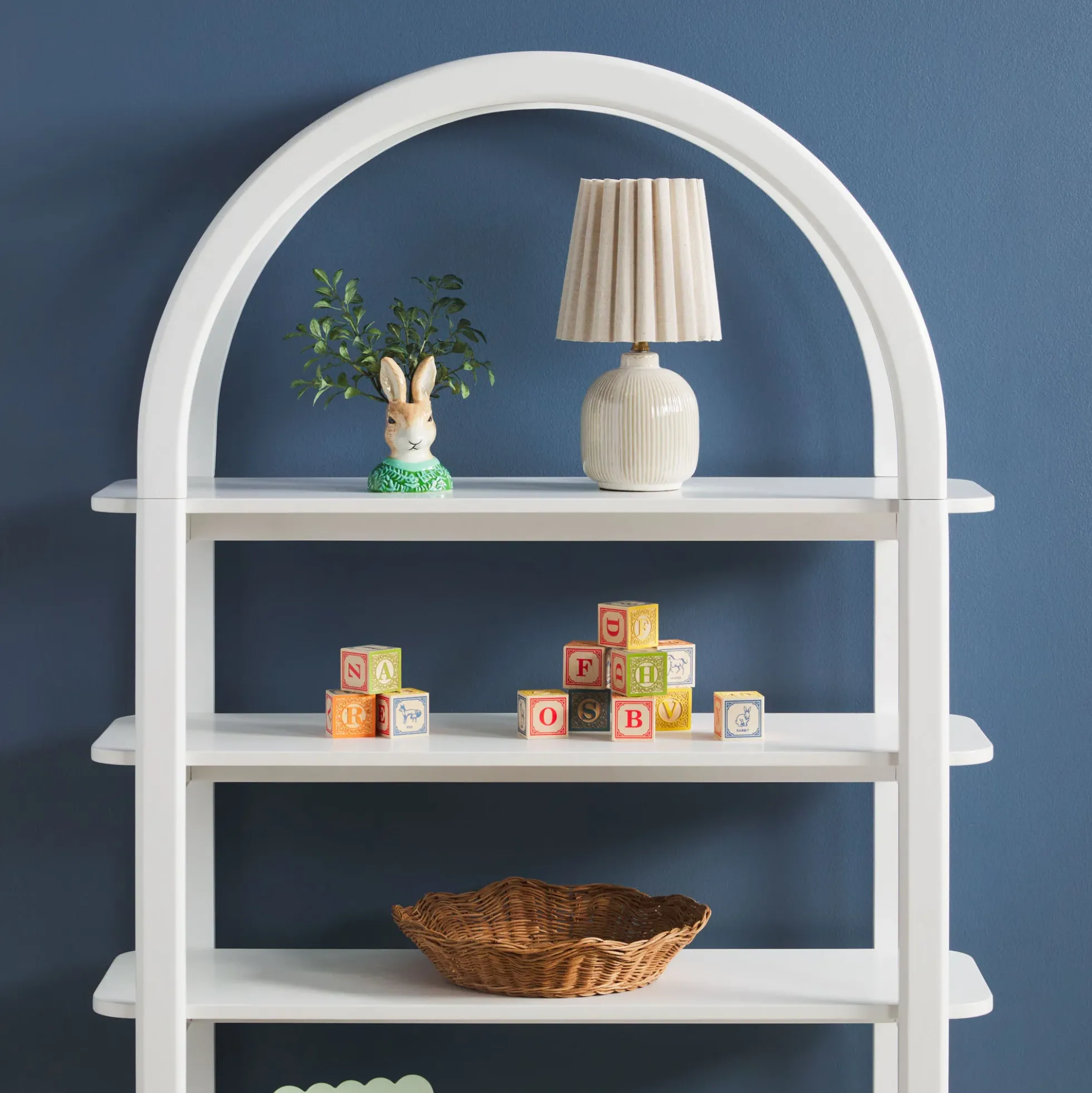 Zoey Modern Arched Wood Cabinet Storage Bookcase