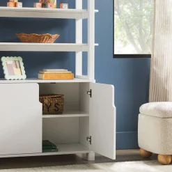 Zoey Modern Arched Wood Cabinet Storage Bookcase