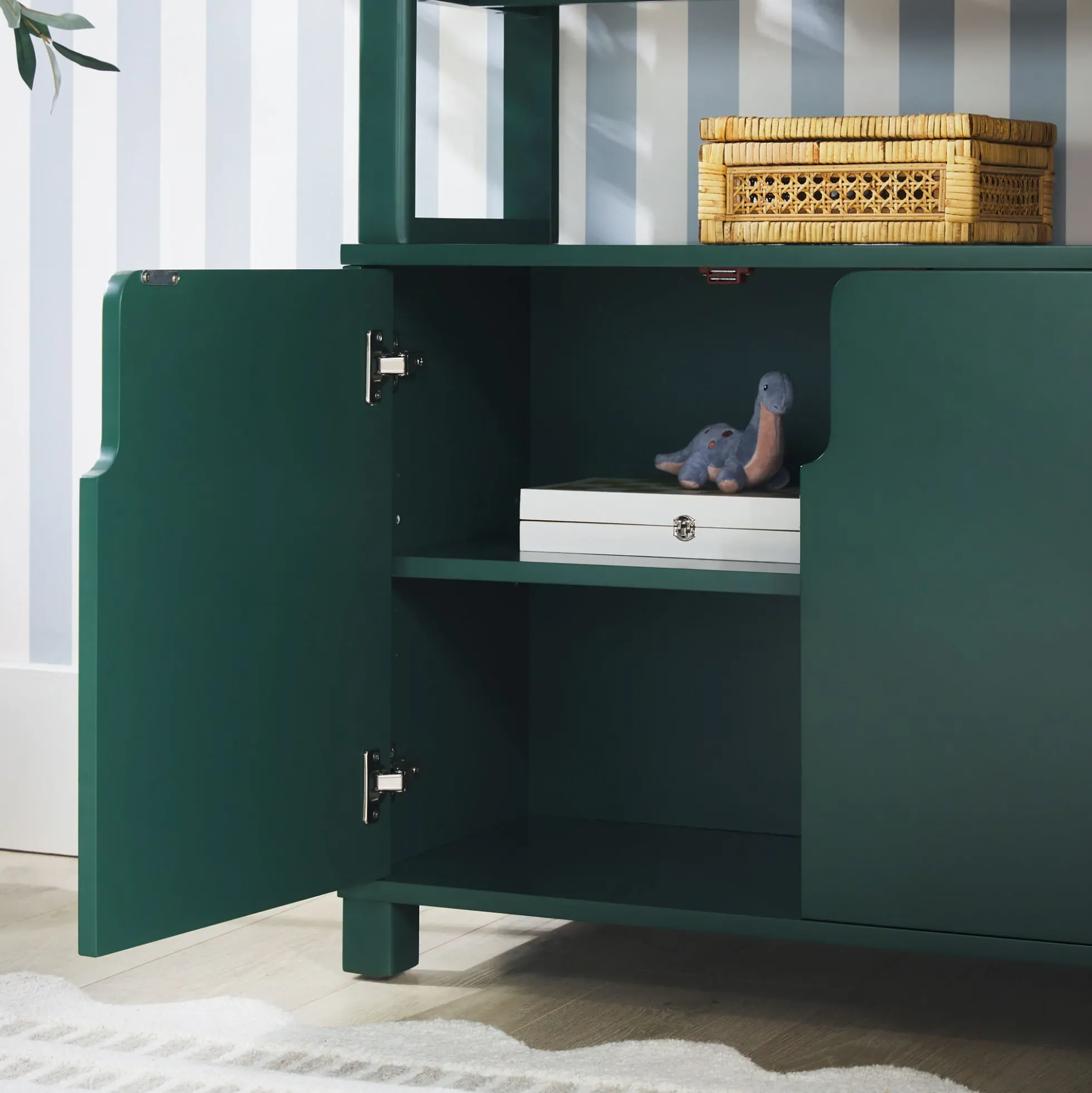 Zoey Modern Arched Wood Cabinet Storage Bookcase