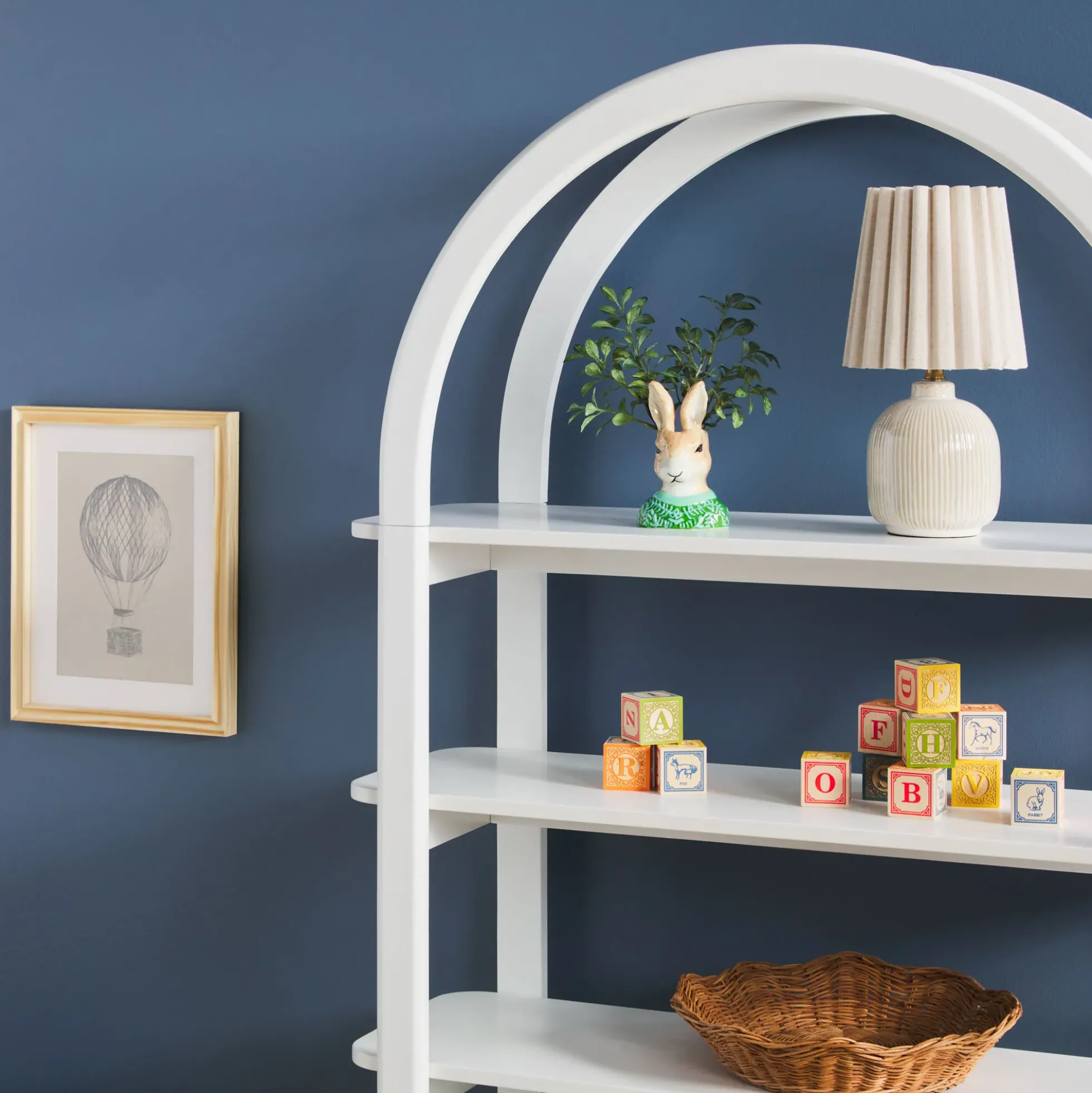 Zoey Modern Arched Wood Cabinet Storage Bookcase