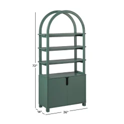 Zoey Modern Arched Wood Cabinet Storage Bookcase