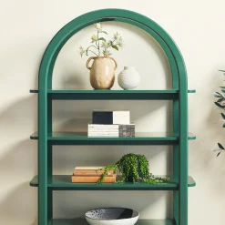 Zoey Modern Arched Wood Cabinet Storage Bookcase