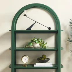 Zoey Modern Arched Wood Storage Bookcase