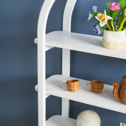 Zoey Modern Arched Wood Storage Bookcase