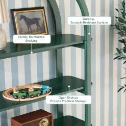 Zoey Modern Arched Wood Storage Bookcase