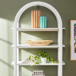 Zoey Modern Arched Wood Storage Bookcase
