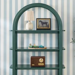 Zoey Modern Arched Wood Storage Bookcase