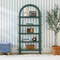 Zoey Modern Arched Wood Storage Bookcase
