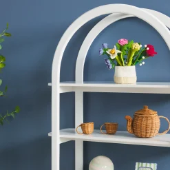 Zoey Modern Arched Wood Storage Bookcase